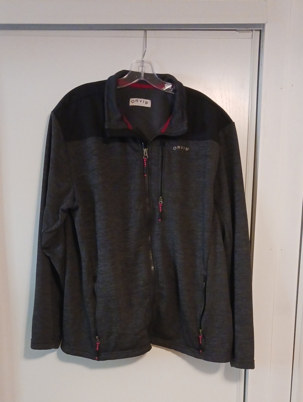 Orvis Charcoal Gray Performance Full-Zip Jacket with Black Yoke